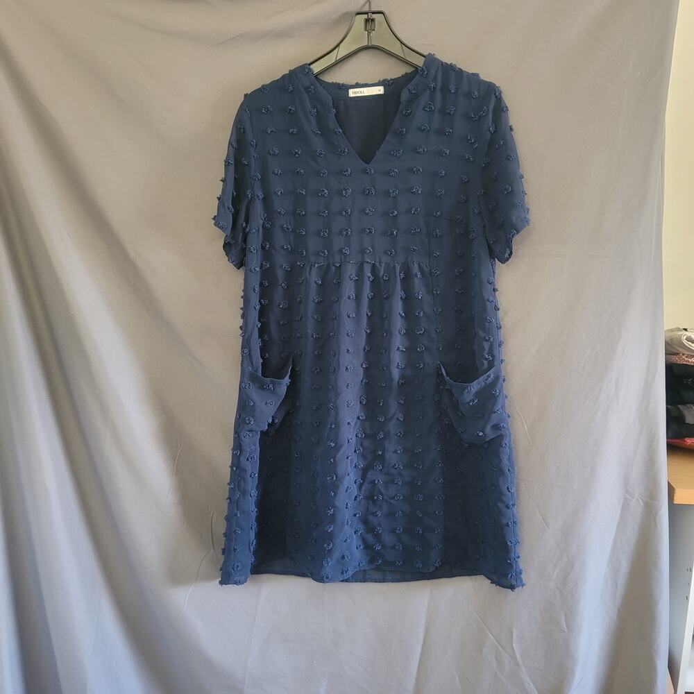 Miholl V-Neck Navy Midi Dress Size M